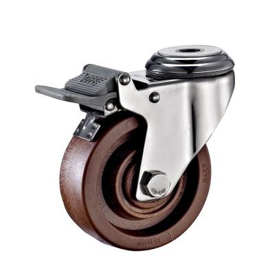 China swivel & DLPO Rigid 3/4/5 Inch 280 Degree High Temperature Resistant Top Plate Swivel Caster Wheel for sale