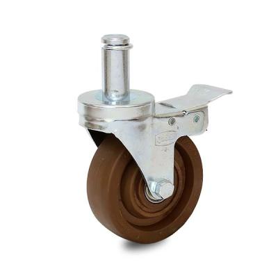 China swivel & DLPO 230-280 degree rigid black and brown heat resistant casters for wire mesh shelves, racks and material trucks. for sale