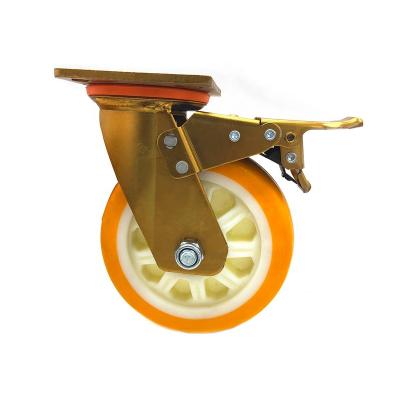 China DLPO Industrial Heavy Duty 8 Inch Swivel Industrial Caster Wheels 500kg With Lock for sale