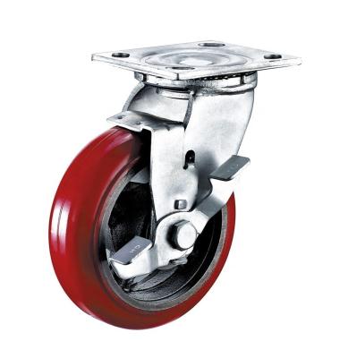 China DLPO Industrial Caster 8 Inch 500kg Load Swivel Lock Industrial Caster Wheels For Cargo Trolley for sale