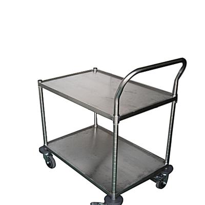 China Most Popular DLPO Storage Flat Metal Hand Steel Trolley with Wheels for Warehouse for sale