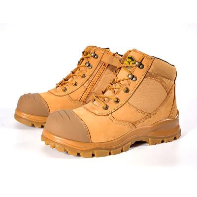 China Steel Toe Wholesale 6 Inch Compound Steel Toe Men Industrial Work American PU Safety Boots With Zipper for sale