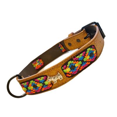 China Soft Safe Leather Stocked Polyester Bohemian Reflective Cotton Collar Pet Style PU Dog Collar Dog Collar Products for sale