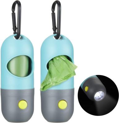 China Best Seller Viable Pill Train LED Flashlight Scooper Pet Holder Poo Dog Poop Bag Dispenser for sale