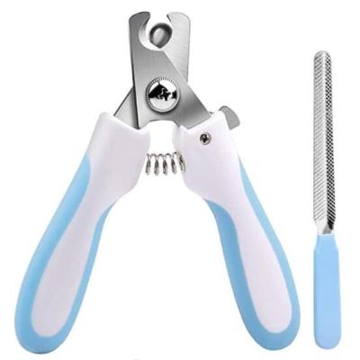 China Durable Stainless Steel Pet Nail Clippers Trimmer Cutter With Safety Guard To Prevent Too Much Cutting For Dogs Cats for sale