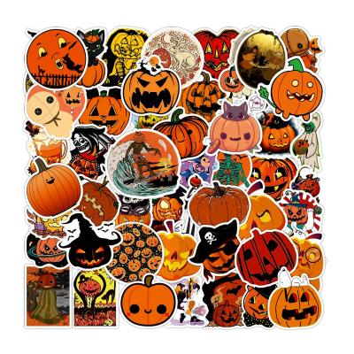 China Waterproof+Eco-friendly 50pcs Halloween Pumpkin PVC Waterproof Graffiti Decorative Sticker Packs For Phone Bottle Laptop Notebook Luggage Cup for sale