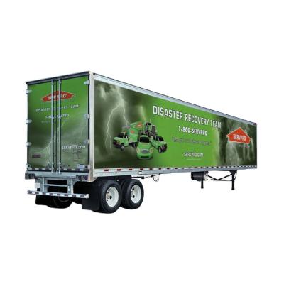 China Waterproof+Eco-friendly outdoor custom vinyl truck trailer van wrap semi trailer sticker printing vinyl wrap 53ft trailer for sale