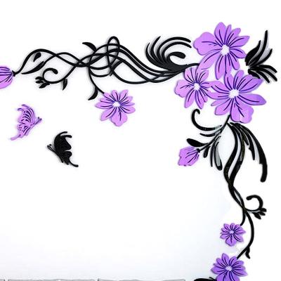 China Waterproof+Eco-friendly Self adhesive wall sticker acrylic flower nursery large size wall decal for living room nursery school decoration for sale