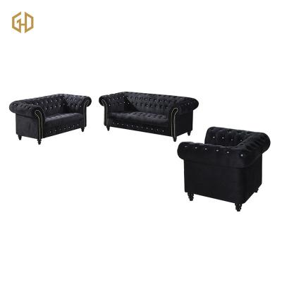 China Other Latest Design Velvet Fabric Home Furniture Living Room Sofa Set Tufted Furniture for sale