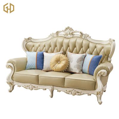 China New European Design High Quality Sofa Living Room Couch Antique Venice Leather Sofa Set for sale