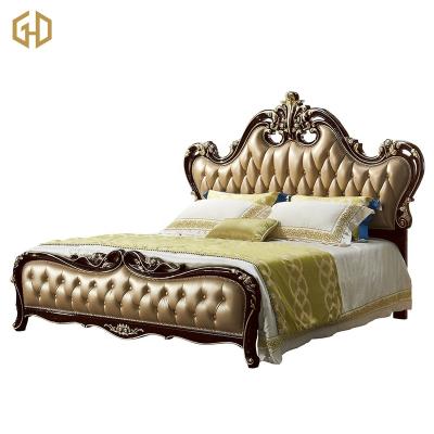 China Leather American Style Cover King / Queen Size Solid Wooden Beds Storage For Bedroom for sale