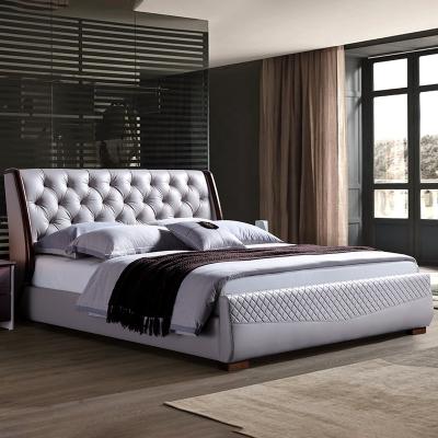 China Modern Luxury American Style Bedroom Furniture Multicolor Upholstery Leather Bed for sale