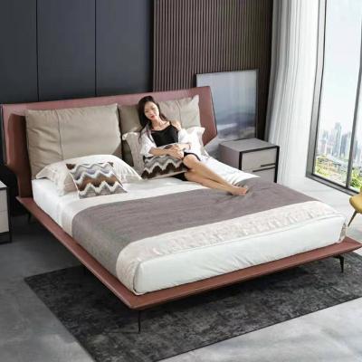 China Other New Design Bedroom Furniture Relaxing Custom Leather Bed for sale