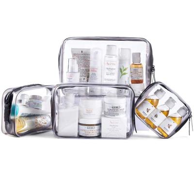 China Recyclable High quality Transparent Makeup Organizers Travel Bag Clear PVC Cosmetic Bag for sale