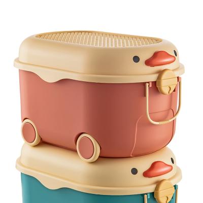 China Modern Xingyou large capacity toy containers lovely kid plastic toy storage boxes&bins with pulley for sale