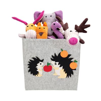 China Folding Foldable Cute Animal Design Children's Toy Felt Storage Basket Box for sale