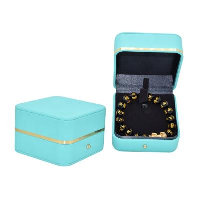 China Factory Wholesale Custom Velvet Plastic Leather Luxury Gift Voucher Jewelry Packaging Display Service Voucher Jewelry Bracelet Box for sale