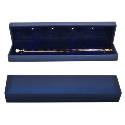 China Custom Luxury Packaging Jewelry Display Factory Logo Printed Plastic Painting Velvet Gift Bracelet Packaging Led Light Bracelet Display Box for sale