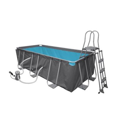 China Commercial Metal MESH-PVC Metal Frame Detachable Water Inflatable Rectangular Swimming Pool for sale