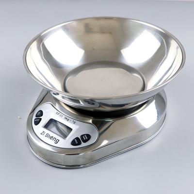 China Weight Function Bowl Scale Digital Stainless Steel Kitchen Electronic Weighing Scale for sale