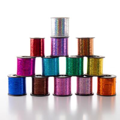 China Gorgeous High Quality Laser Lurex Yarn Outlet Factory Color Holographic M Type Metallic Yarn for sale