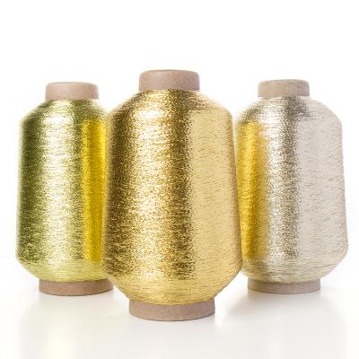 China High Tenacity For Weaving Good Quality Lurex Sparkle Knitting Metallic Gold Type Yarn MX Metallic Yarn for sale