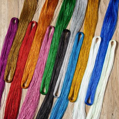 China Wholesale High Tenacity For Gift Packing To Decorate Multicolor Glitter 1mm Width 8 Strands Yarn Slogan Metallic Yarn for sale