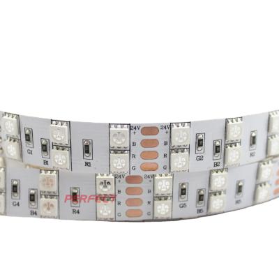 China Residential Flexible SMD5050 RGB double array 120leds 14.4w 28.8w/m colorful smd5050 rgb led strip12v for sale