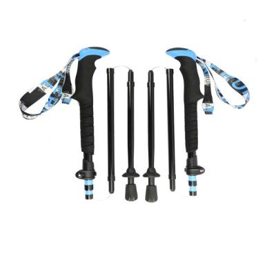 China New Design Lightweight Hiker Camping Walking Stick Trekking Pole YMC5-E14 Blue&Black Top Selling Self Defense Hiking Trekking Pole Sticks for sale