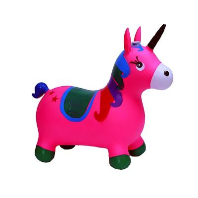 China Hot Sale Cheap Inflatable Toy Horses With Unicorn On inflatable head that can play for sale