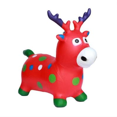 China Jumping Horse PVC Inflatable Animal Toy Hopper Bouncing Animals Inflatable Toy Giraffe for sale