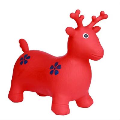 China Durable Wholesale Inflatable Toy Horses With Deer Patterns PVC Material For Kids for sale