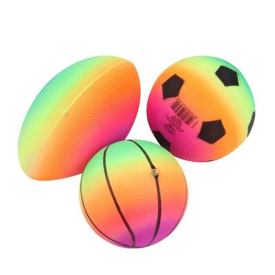 China Toy Inflatable Inflatable Toy Balls with rainbow patterns for kids to play which can bounce high for sale