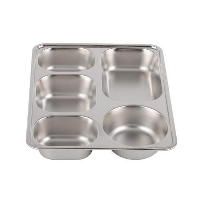 China Disposable New Product Food Container Aluminum five-panel dinner plate for sale