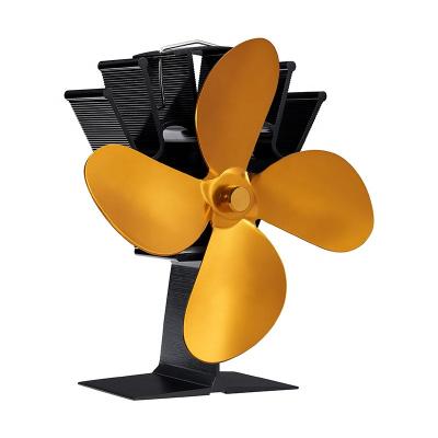 China Household 4 Blades Heat Mini Wood Stove Fan Powered for sale