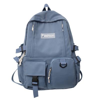 China 2023 Letter Canvas Backpack Korean Single Zipper Anti-theft Students Big Red School Bag for sale