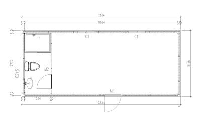 China El paquete plano del envase vivo por encargo contiene la casa modular para el cuarto de baño en venta