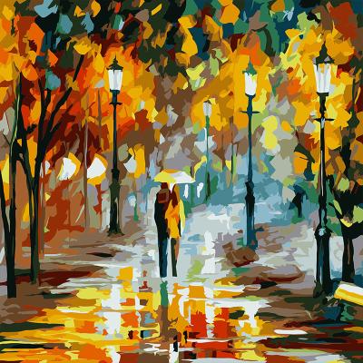 China DIY Abstract Street Landscape Painting Abstract Oil Painting Living Room Bedroom Wall Decoration Painting By Numbers for sale