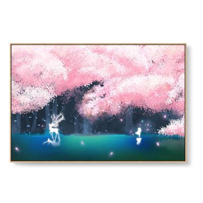 China Impressionist flower painting by numbers with beautiful Sakura for sale