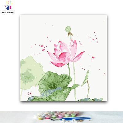 China Classical still life lotus oil painting flower illustration factory painting numbers oil painting for sale