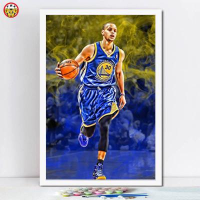 China Realistic paint by numbers about Stephen Curry painting for sale