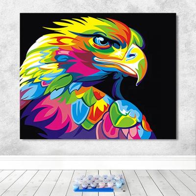 China DIY Abstract Painting By Numbers Oil Painting Handmade Coloring Painting Abstract Colorful Animals Home Decorative Paintings for sale