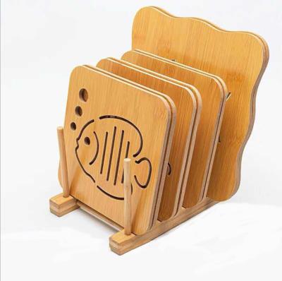 China KOREAN Different Cartoon Tableware Mat Wooden Teacup Mat Coaster for sale