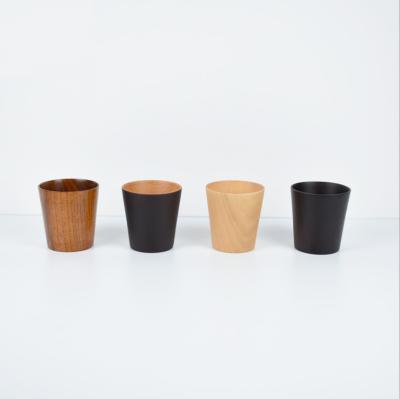 China Stored Heat Insulation Tea Milk Anti-scald Slant Tube Wooden Cup for sale