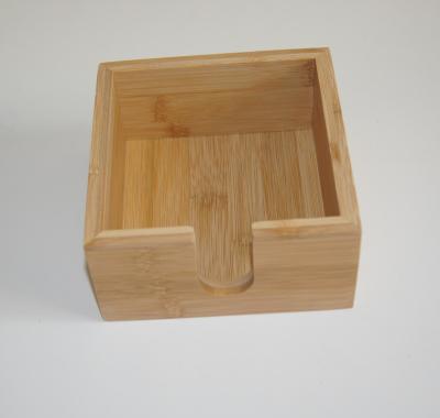 China BAMBOO Square Bamboo Napkin Cup Coaster Box Container for sale