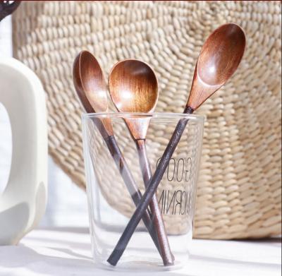 China Sustainable Wooden Spliced ​​Japanese Branch Handle Rice Spoon for sale