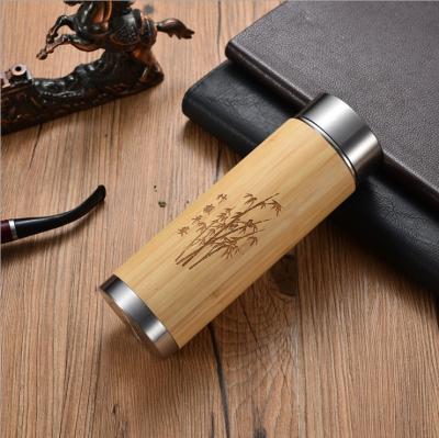 China Sustainable Stainless Steel Mug Bamboo Thermal Mug Bamboo Utensil Holder for sale