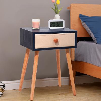 China Modern US STOCK Nightstand Bedstand Modern Night Table Bedside Table with Drawer Brown for sale