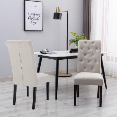 China Modern US STOCK Modern Upholstered Fabric Dining Chair 2-Pcs Set Side Chairs for sale