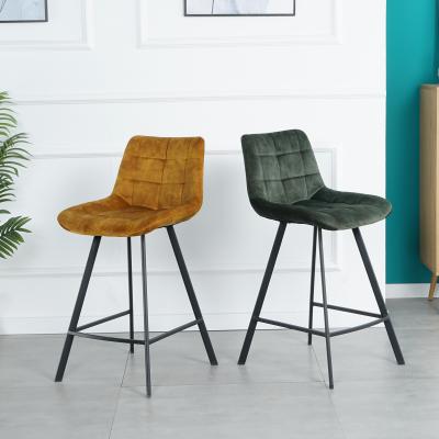 China Modern Comfortable Modern Nordic Iron Metal SHARES USA Leisure Bar Chair High Counter Bar Stool Set of 2 for sale